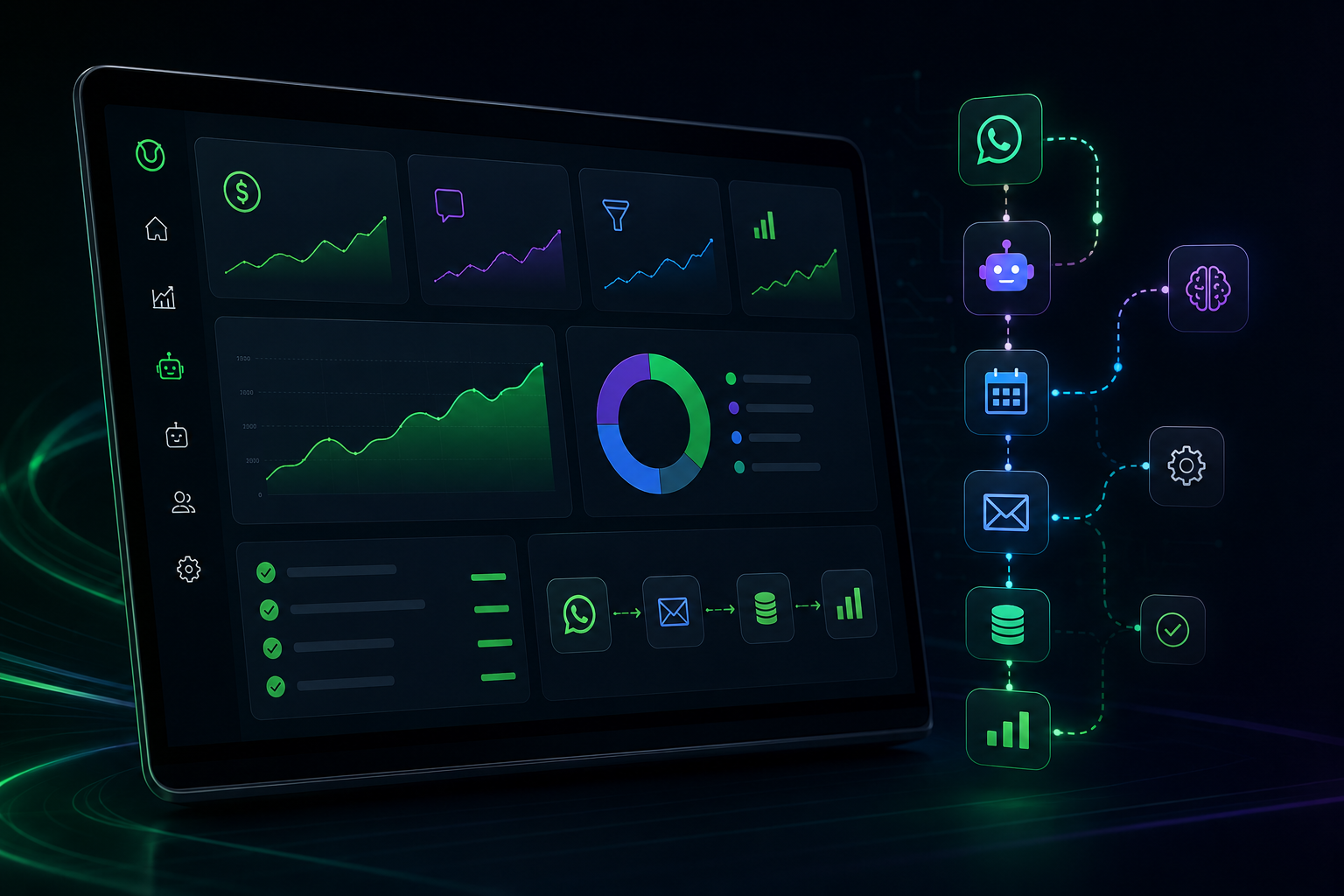 Dashboard de automação e IA